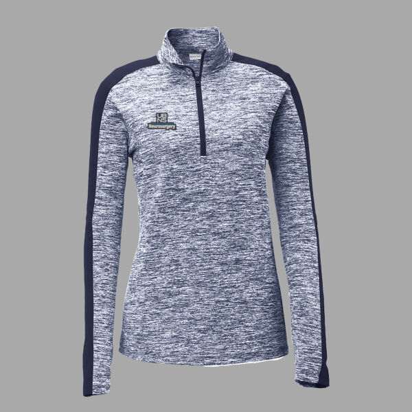 UBNS - Ladies PosiCharge Electric Heather Colorblock 1/4 Zip Thumbnail