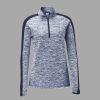 Ladies PosiCharge Electric Heather Colorblock 1/4 Zip Thumbnail