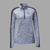 Ladies PosiCharge Electric Heather Colorblock 1/4 Zip Thumbnail