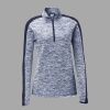 Ladies PosiCharge Electric Heather Colorblock 1/4 Zip Thumbnail